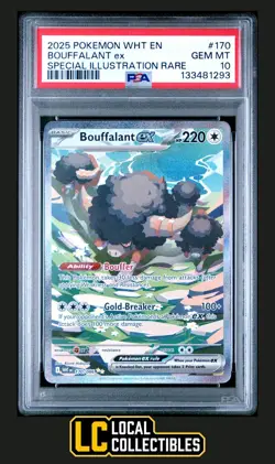 Bouffalant EX 170/086 Special Illustration Rare 2025 White Flare PSA 10 GEM MINT - Image 1