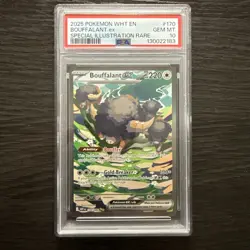 2025 POKEMON WHT EN-WHITE FLARE SPECIAL ILLUSTRATION RARE BOUFFALANT EX PSA 10 - Image 1