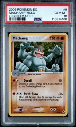 Pokemon 2006 Machamp 9/92 Holo Rare EX Legend Maker PSA 10 Gem Mint - Image 1