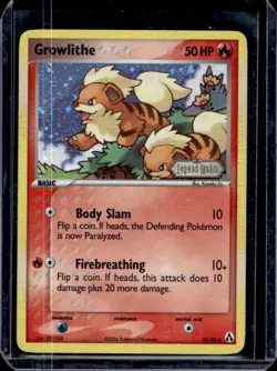 2006 Pokemon EX Legend Maker Growlithe Reverse Holo #55/92 - Image 1