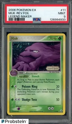 2006 Pokemon Ex Legend Maker #11/92 Muk Reverse Foil PSA 9 MINT - Image 1