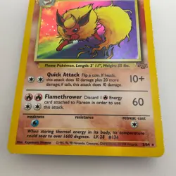 Flareon 3/64 Jungle Set Holo Rare Pokemon Card 1999 Vintage TCG LP - Image 3