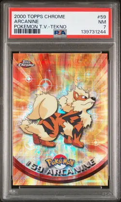 2000 TOPPS CHROME POKEMON T.V. TEKNO #59 ARCANINE PSA 7 - Image 1