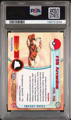 2000 TOPPS CHROME POKEMON T.V. TEKNO #59 ARCANINE PSA 7 - Image 2