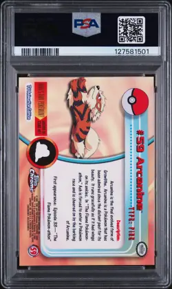 2000 TOPPS CHROME POKEMON T.V. #59 ARCANINE PSA 10 - Image 2