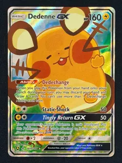 Pokemon TCG Dedenne GX Full Art Holo Card 195a/214 Unbroken Bonds - Image 1