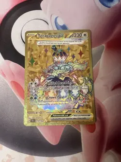 Pokemon TCG Terapagos EX 173/142 Stellar Crown Hyper Rare Gold Holo Card - Image 1