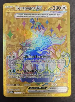 Terapagos ex 173/142 Sv07: Stellar Crown Gold Hyper Rare Holo Pokemon TCG Card - Image 1