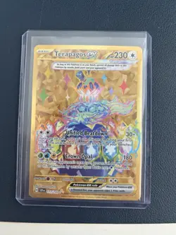 Pokemon TCG Terapagos EX Stellar Crown Holo Gold Hyper Rare Card 173/142 - Image 1