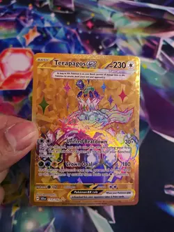 Terapagos ex 173/142 Sv07: Stellar Crown Gold Hyper Rare Holo Pokemon TCG Card - Image 1