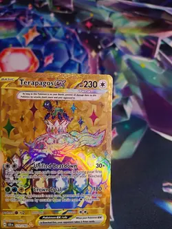 Terapagos ex 173/142 Sv07: Stellar Crown Gold Hyper Rare Holo Pokemon TCG Card - Image 2