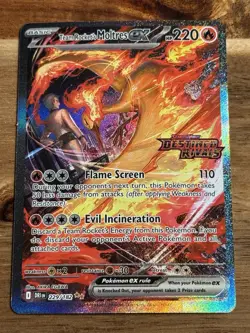 Pokemon TCG Team Rockets Moltres EX Destined Rivals Card 229/182 SIR Stamped - Image 1