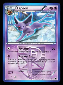 Espeon 48/116 Uncommon Non-Holo Plasma Freeze Pokemon Card - Image 1