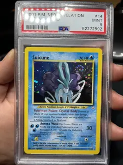 PSA 9 Suicune Holo Unlimited Neo Revelations Pokemon Card WOTC MINT Swirl - Image 2