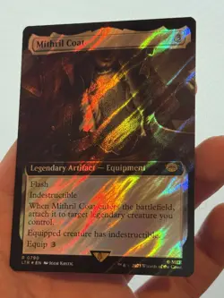 1X SURGE FOIL Mithril Coat EXTENDED ART MINT MTG Magic LTR Lord of the Rings EDH - Image 1