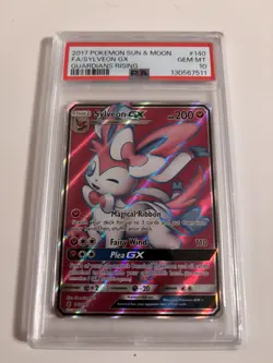 Sylveon GX - 140/145 - Pokemon Guardians Rising Sun & Moon Card PSA 10 MINT Rare - Image 1