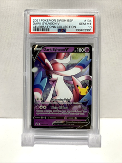 2021 POKEMON SWSH PROMO CELEBRATIONS COLLECTION #134 DARK SYLVEON V PSA 10 - Image 1