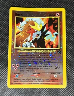 2000 Entei NM Reverse Holo Rare Movie Promo 34 Vintage Pokemon Swirl*🌀🔥 - Image 1