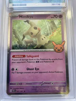 Pokemon Mimikyu Trick or Trade Stamped 2024 037/091 Paldean Fates ACE 9 Mint - Image 2