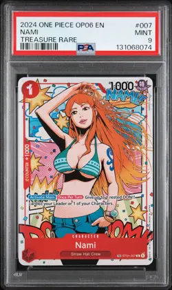 2024 ONE PIECE OP06-WINGS OF THE CAPTAIN TREASURE RARE #007 NAMI PSA 9 - Image 1