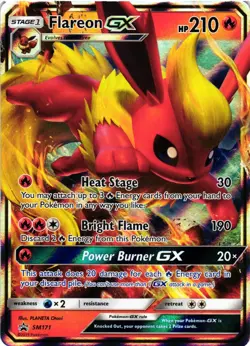 Pokemon TCG Flareon GX SM Black Star Promo SM171 Holo Promo NM - Image 1