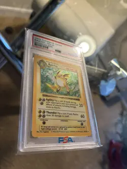 1999 Pokemon Raichu Shadowless Holo Base Set 14/102 PSA 8 - Image 2