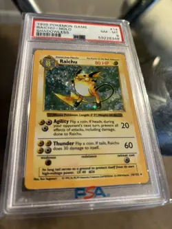 1999 Pokemon Raichu Shadowless Holo Base Set 14/102 PSA 8 - Image 3
