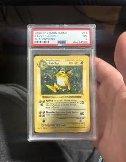 PSA 7 Raichu 1999 Base Set 14/102 Shadowless Holo Pokemon Card - Image 1
