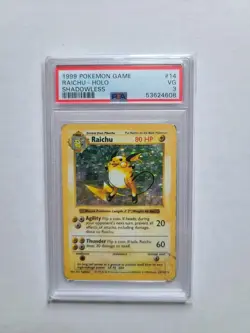 Pokemon Raichu Shadowless PSA 3 VG 1999 Base Set Holo Rare Card #14 - Image 5