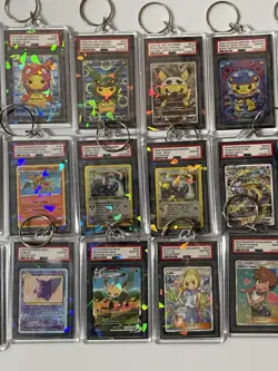 Pokemon TCG PSA Card Acrylic Mini Keychain Lot Of 24 CUSTOM - Pikachu Charizard - Image 3