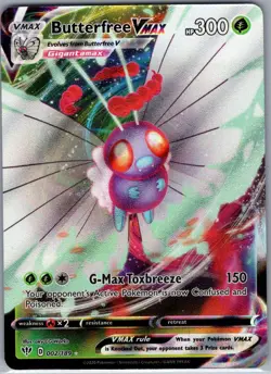 Butterfree VMAX 002/189 SWSH03: Darkness Ablaze - Pokemon Card - NM - Image 1