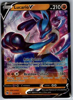 Lucario V 027/073 Champion's Path - Pokemon Card - NM - Image 1