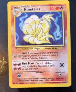 Ninetales 12/102 4th Print Pokemon Card Base Set 1999-2000 WOTC Holo Played - Image 1