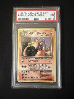1997 P.M. Pokemon Japanese Rocket Gang Holo Dark Charizard #6 PSA 9 - Image 1