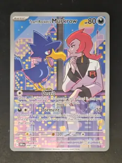 Pokemon TCG Team Rockets Murkrow Illustration Rare Card 200/182 Destined Rivals - Image 1