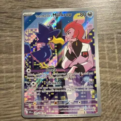 Pokemon TCG Destined Rivals Team Rockets Murkrow Card 200/182 IR Mint Condition - Image 1