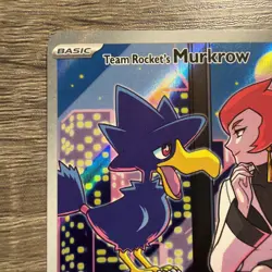 Pokemon TCG Destined Rivals Team Rockets Murkrow Card 200/182 IR Mint Condition - Image 2