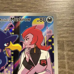 Pokemon TCG Destined Rivals Team Rockets Murkrow Card 200/182 IR Mint Condition - Image 3