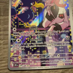 Pokemon TCG Destined Rivals Team Rockets Murkrow Card 200/182 IR Mint Condition - Image 5