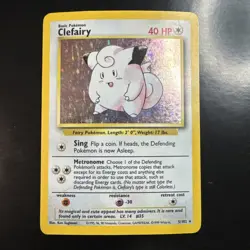 Pokemon TCG Clefairy 5/102 Base Set Unlimited Holo Rare - Image 1