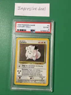 1999 Pokemon TCG - Clefairy 5/102 Rare #5 Holo Vintage PSA 6 Graded 12/2025 - Image 1