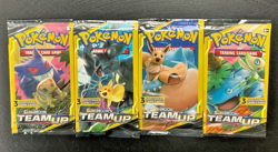 Pokemon Sun & Moon Team Up 3 Card Mini Booster Packs Complete Art Set (4 Packs) - Image 1