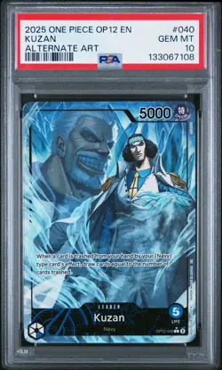 2025 One Piece OP12 040 Legacy of the Master EN Kuzan Alternate Art PSA 10 GEM - Image 1