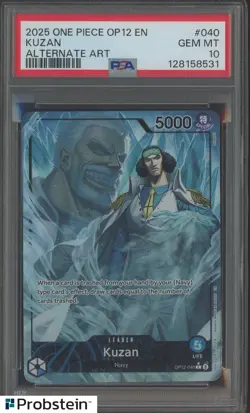 2025 One Piece OP12 EN Alternate Art #040 Kuzan PSA 10 GEM MINT - Image 1