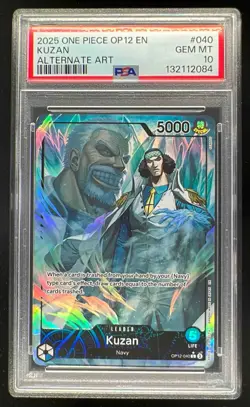 2025 One Piece Legacy of the Master Alternate Art #OP12-040 Kuzan PSA 10 - Image 1