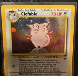 Clefable 5/130 Base Set 2 Holo Rare Pokemon Card With SWIRL - Image 3