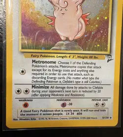 Clefable 5/130 Base Set 2 Holo Rare Pokemon Card With SWIRL - Image 4
