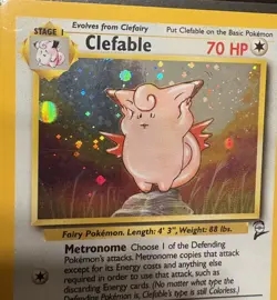 Clefable 5/130 Base Set 2 Holo Rare Pokemon Card With SWIRL - Image 5