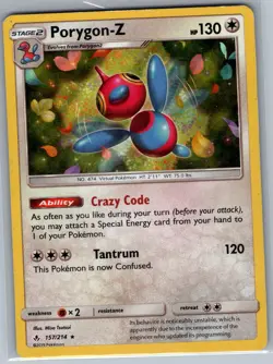 Porygon-Z 157/214 Holo SM - Unbroken Bonds - Pokemon Card - LP - Image 1
