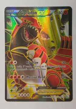 Pokemon Groudon EX 150/160 XY Primal Clash Full Art Holo Pokemon Card LP To NM - Image 1